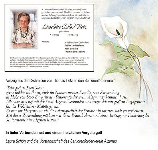 Lilo Tietz Gedenken